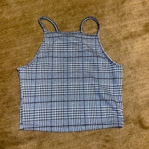 H&M Divided Black And White Checkered Tank Top Size Small